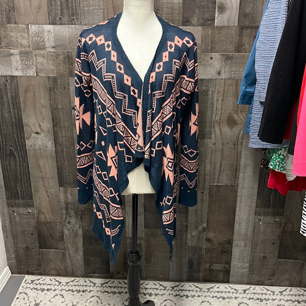 Ashley Blue Aztec cardigan size XL EUC